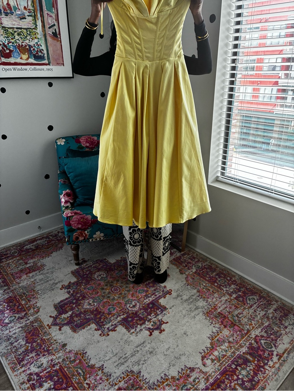 House of CB Yellow Circle Skirt